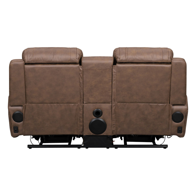 Carrow - Loveseat With Power Headrest, Footrest & Cooler, Massage, Stereo - Brown - Furniture Source (IA) 