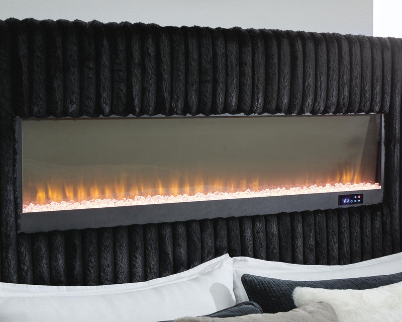 Tayleena - Upholstered Bed With Fireplace And Wireless Audio