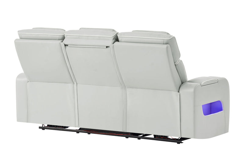 U8611 - Power Reclining Sofa With Power Headrest And LED - Silver